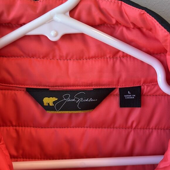Jack Nicklaus black Quilted Vest with Pink Lining large - Picture 2 of 5